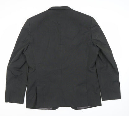 Next Men's Black Blazer Jacket Size 44 Regular Notch Lapel Two Button