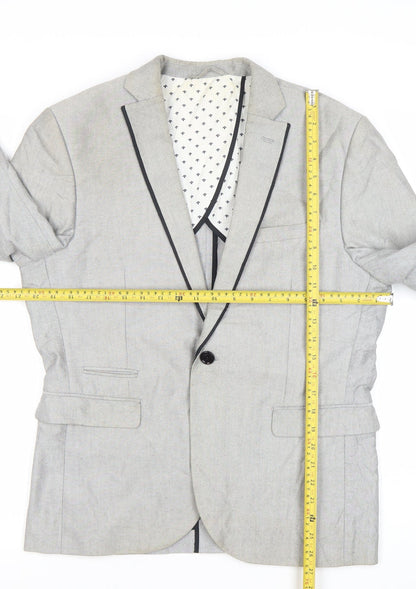 Selected Homme Men's Grey Slim Fit Blazer Jacket Size 40 UK