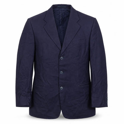 Harewood Men's Blue Wool Silk Blazer Jacket 40R Notch Lapel