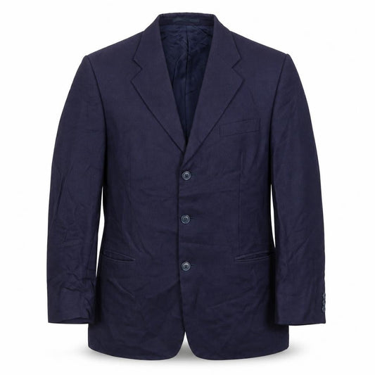 Harewood Men's Blue Wool Silk Blazer Jacket 40R Notch Lapel