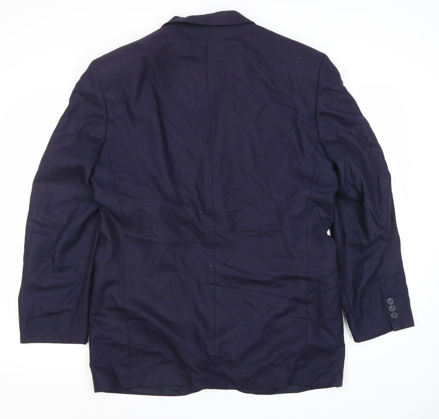 Harewood Men's Blue Wool Silk Blazer Jacket 40R Notch Lapel