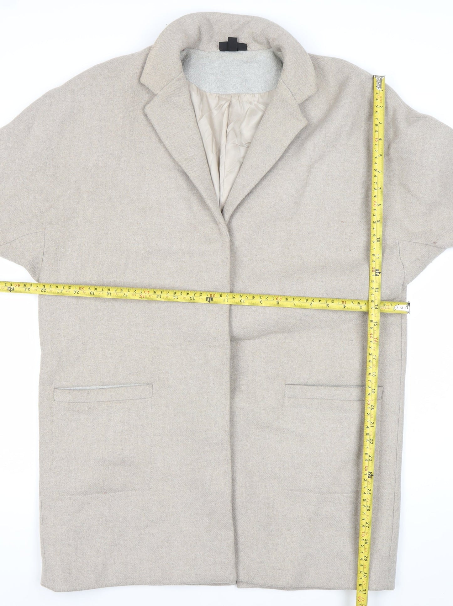 Womens UK Size 14 Topshop Beige Overcoat