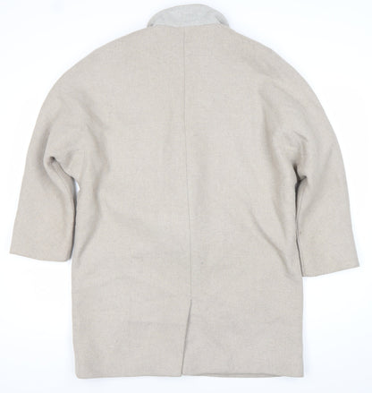 Womens UK Size 14 Topshop Beige Overcoat