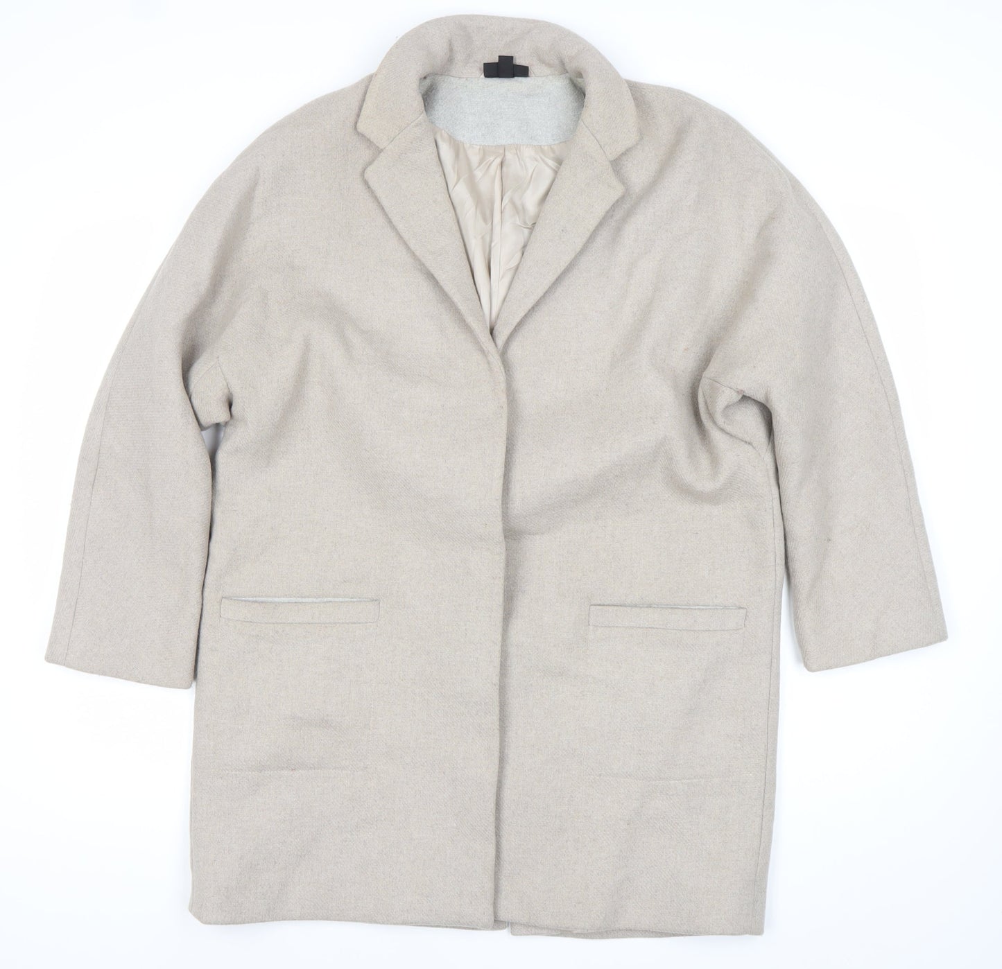 Womens UK Size 14 Topshop Beige Overcoat