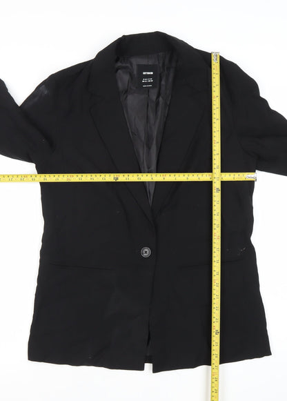 Cotton On Womens Black Blazer Jacket Size 8 Single Breasted Workwear