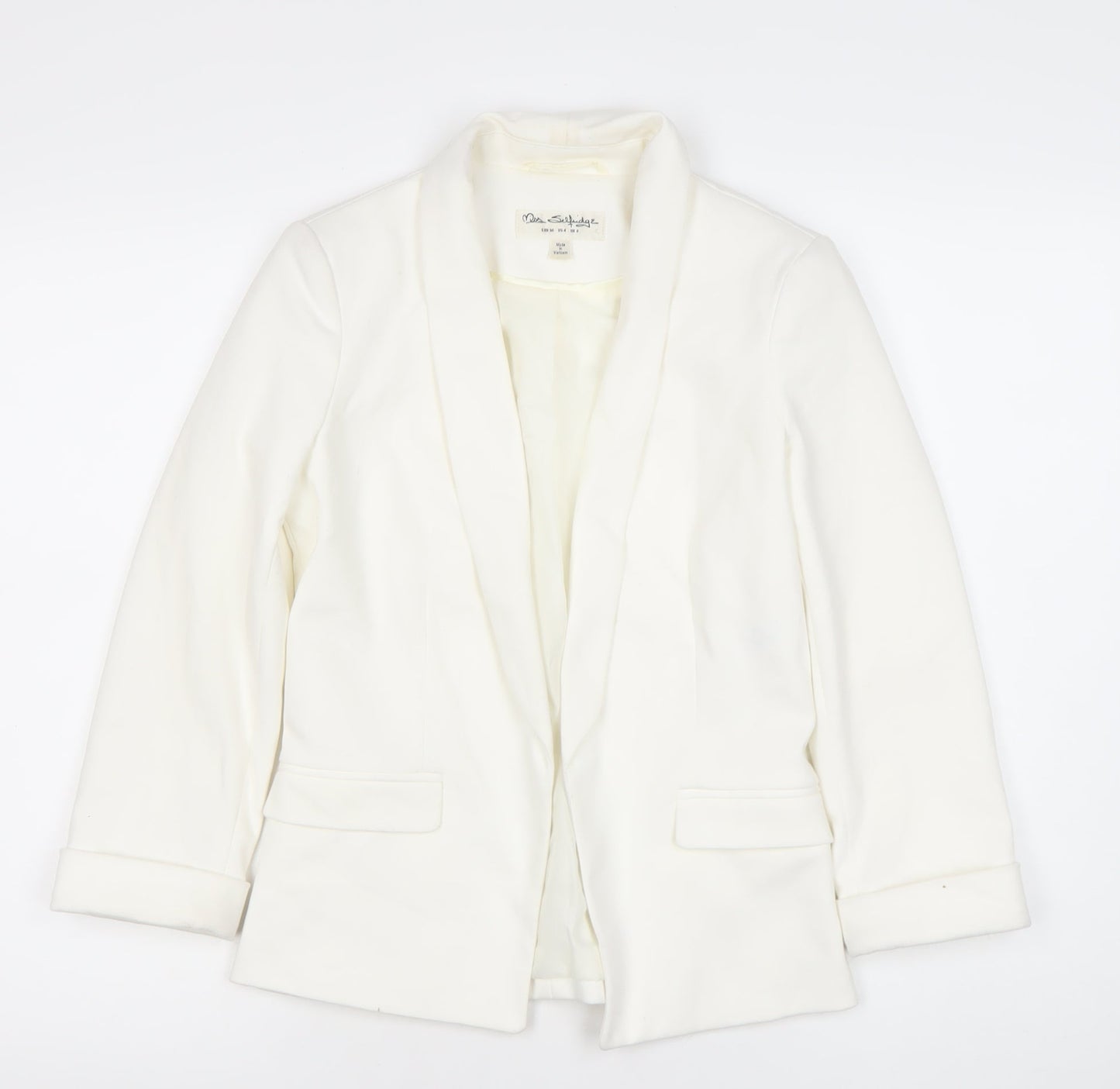 Miss Selfridge Women White UK 8 Shawl Collar Blazer Jacket