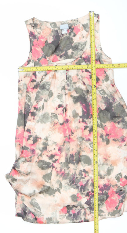H&M Women’s Multicoloured Floral Sheath Dress Size 8 Sleeveless