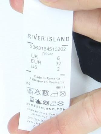 River Island Women’s Black Size 6 Fit & Flare Midi Dress