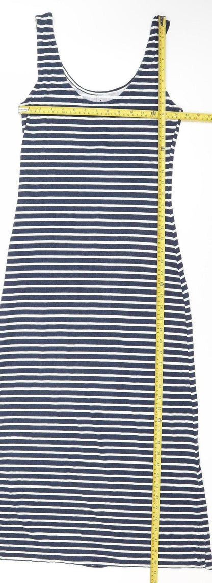 Vila Women’s Blue Striped XS Tank Dress Nautical Casual Summer