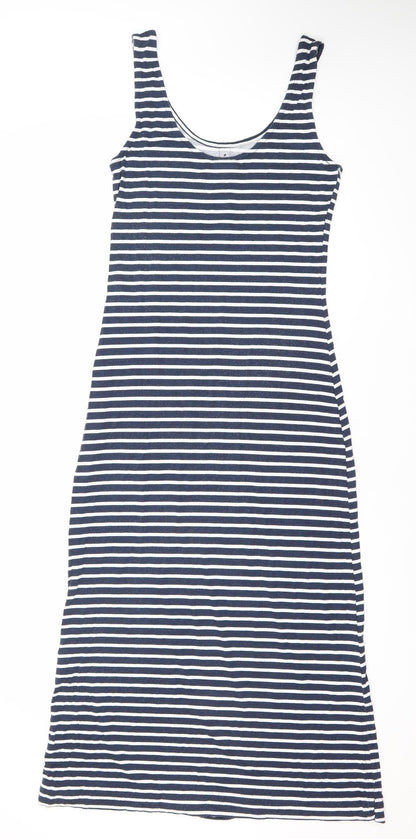 Vila Women’s Blue Striped XS Tank Dress Nautical Casual Summer