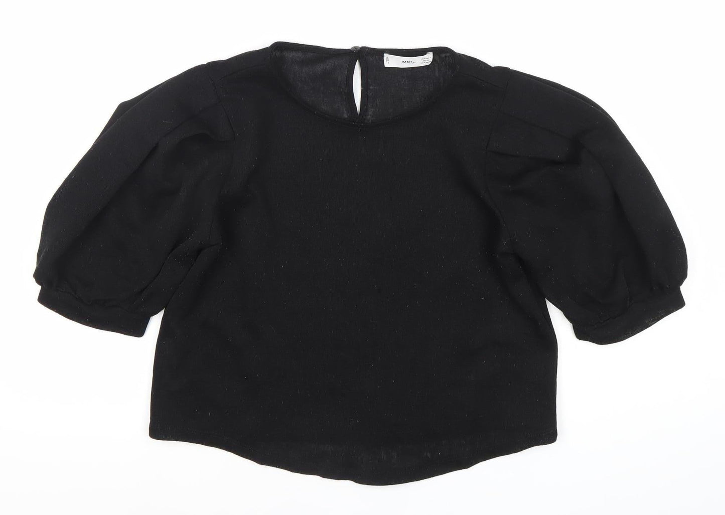 Womens UK Size S MNG Black Basic Blouse