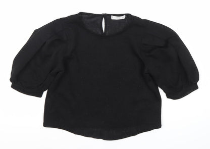 Womens UK Size S MNG Black Basic Blouse