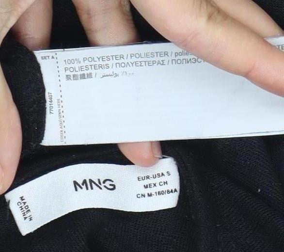Womens UK Size S MNG Black Basic Blouse