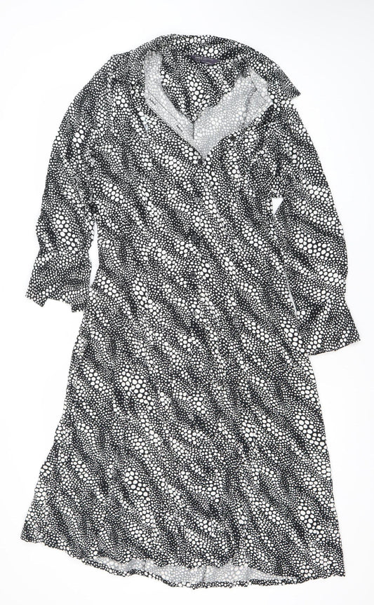 Marks and Spencer Women’s Black Polka Dot Midi Wrap Dress Size 14