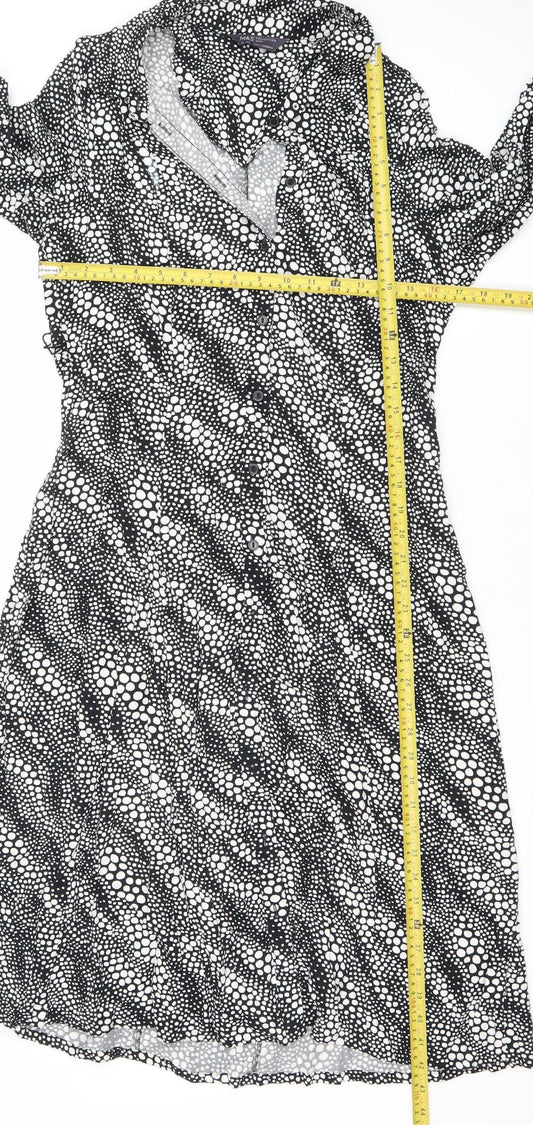 Marks and Spencer Women’s Black Polka Dot Midi Wrap Dress Size 14