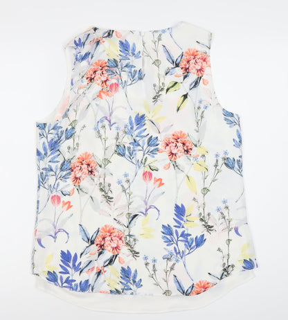 Rose Olive Womens Multicoloured Floral Sleeveless Blouse M