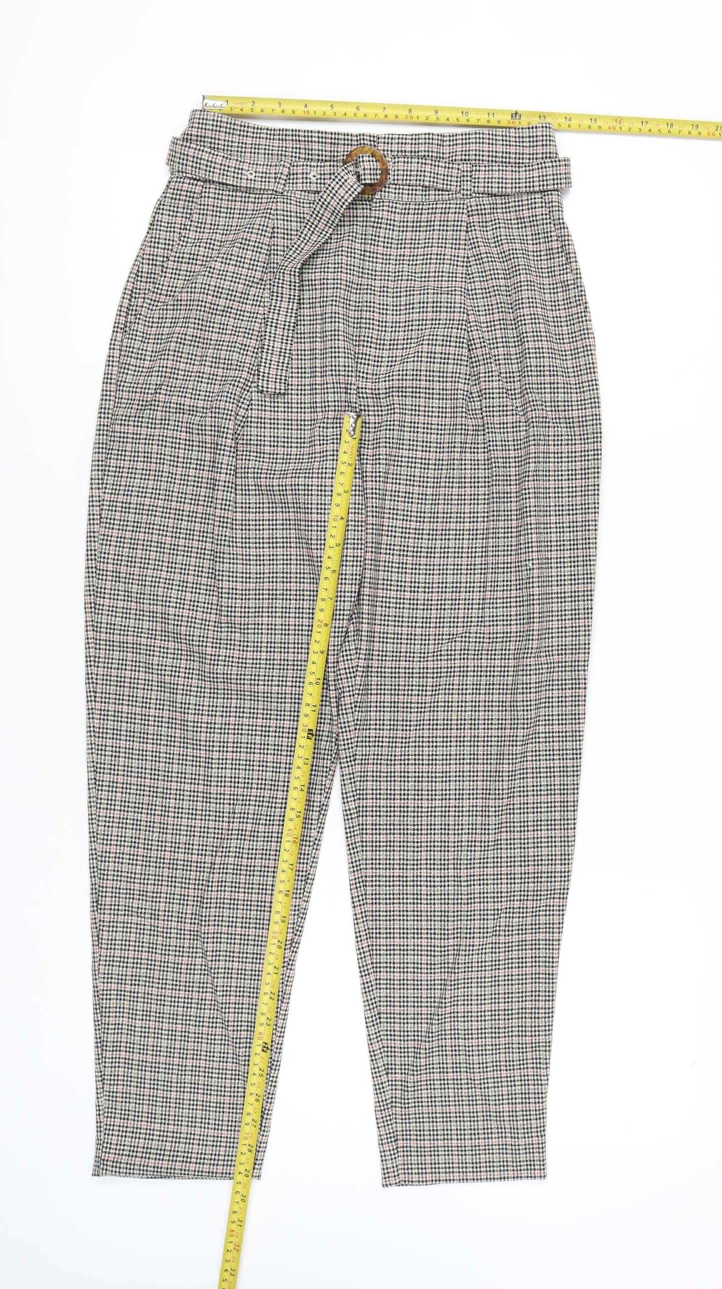 Womens UK Size 8 MNG Basics Regular Fit Paperbag Multicoloured Trousers