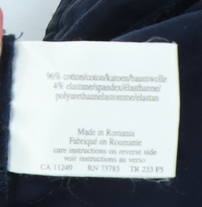 Laura Ashley Womens Black Cropped Trousers UK 10 Cotton Stretch