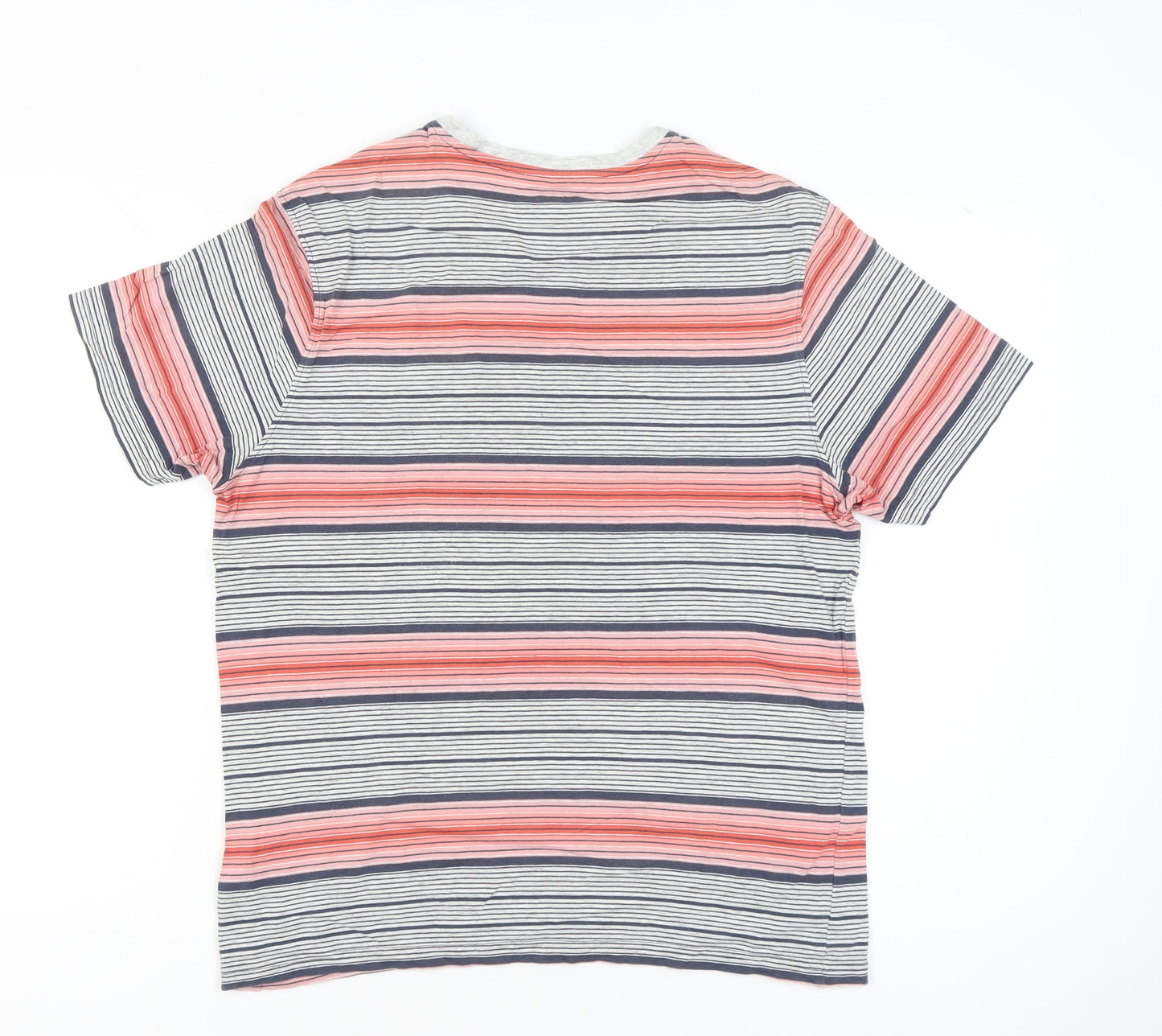Marks and Spencer Men's Multicoloured Stripe T-Shirt Size M
