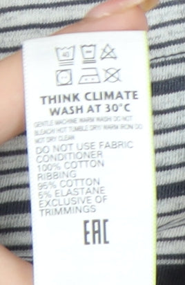 Marks and Spencer Men's Multicoloured Stripe T-Shirt Size M