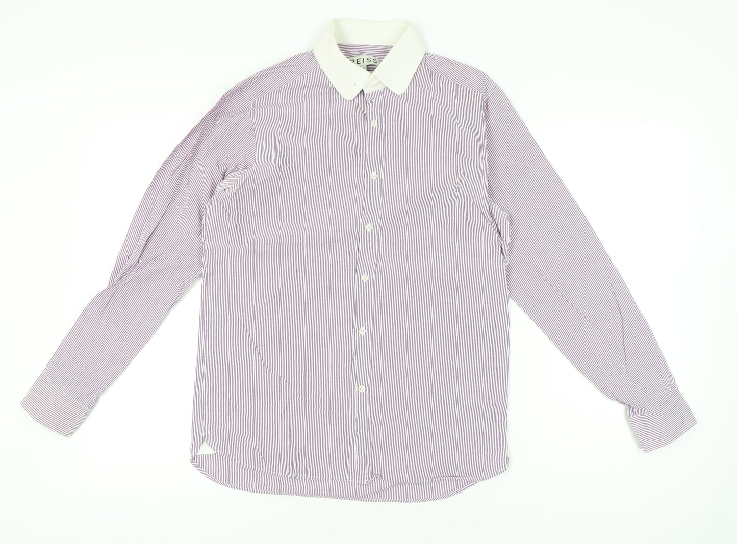 Reiss Men’s Purple Slim Fit Striped Long Sleeve Button-Up Shirt M