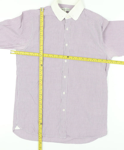 Reiss Men’s Purple Slim Fit Striped Long Sleeve Button-Up Shirt M