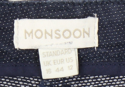 Womens UK Size 16 Monsoon Regular Fit Chino Blue Trousers