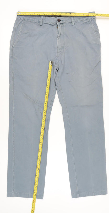 Lands' End Mens Blue Chino Trousers Straight Fit Size 35