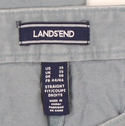 Lands' End Mens Blue Chino Trousers Straight Fit Size 35