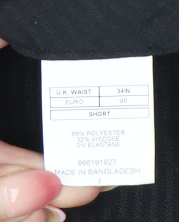 Moss London Mens Grey Slim Fit Dress Trousers 34W Formal Business