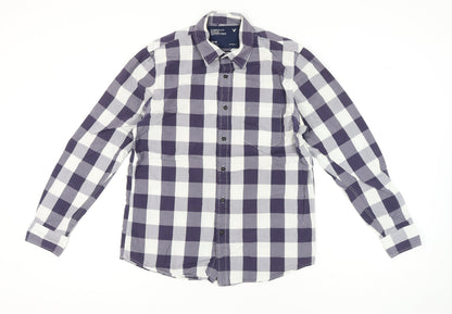 American Eagle Outfitters Men's Blue Check Long Sleeve Shirt M