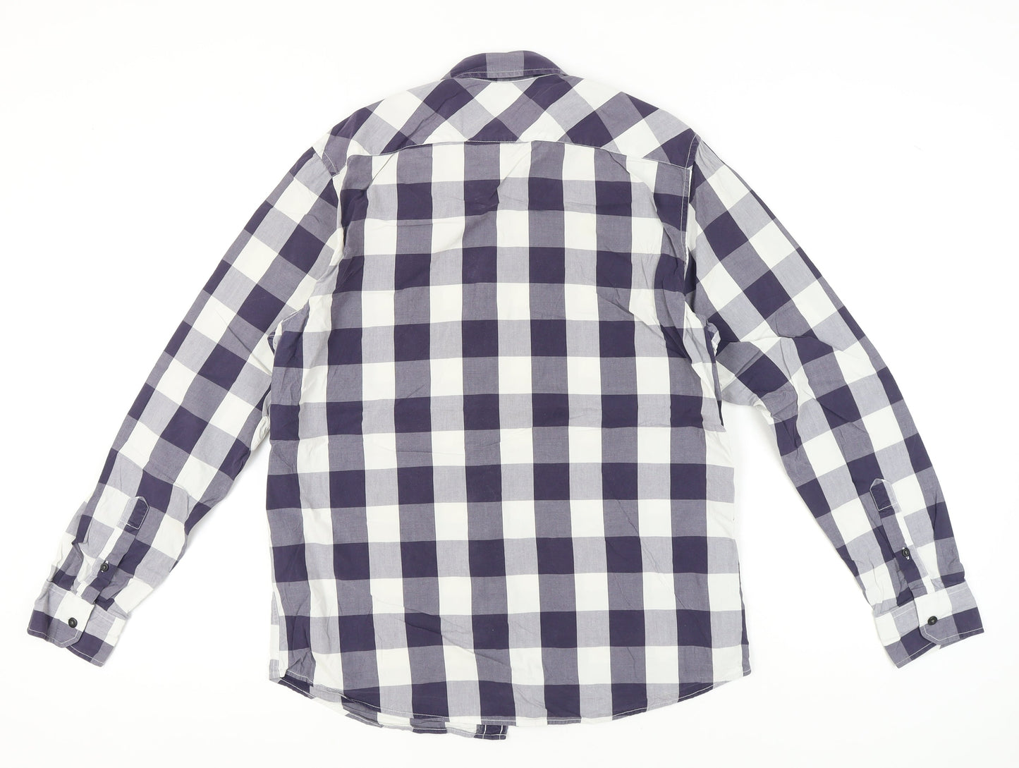 American Eagle Outfitters Men's Blue Check Long Sleeve Shirt M