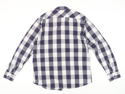 American Eagle Outfitters Men's Blue Check Long Sleeve Shirt M