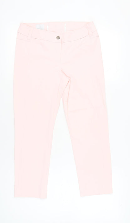 Madeleine Women’s Pink Slim Fit Cropped Trousers Size 12S