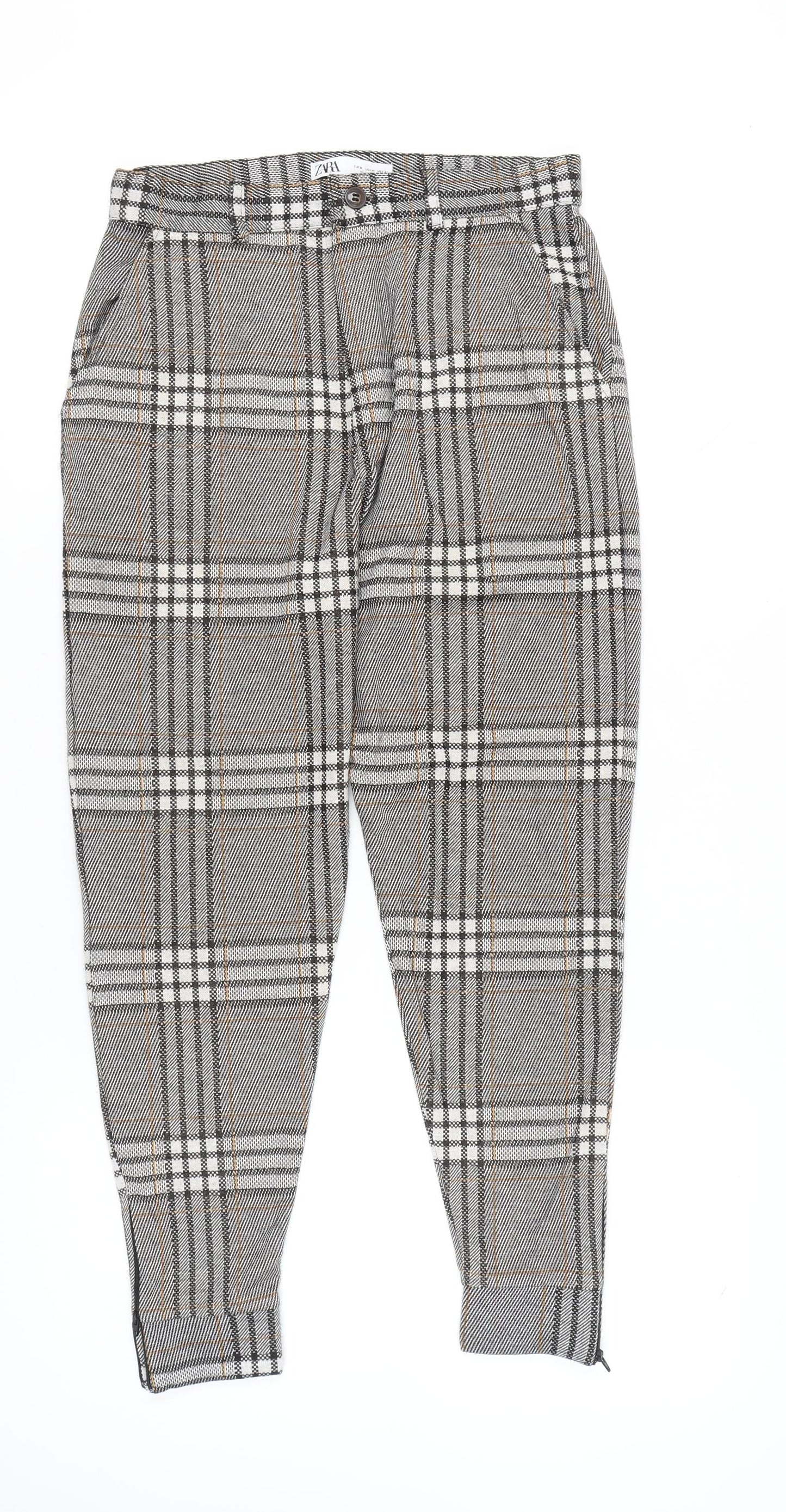 Womens UK Size M Zara Slim Fit Business Casual Workwear Grey Trousers