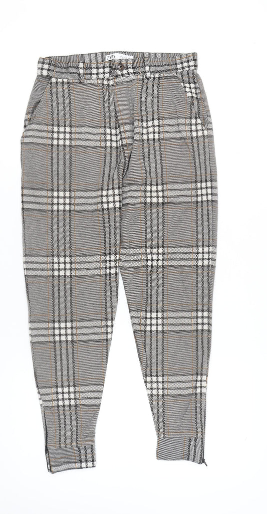 Womens UK Size M Zara Slim Fit Business Casual Workwear Grey Trousers