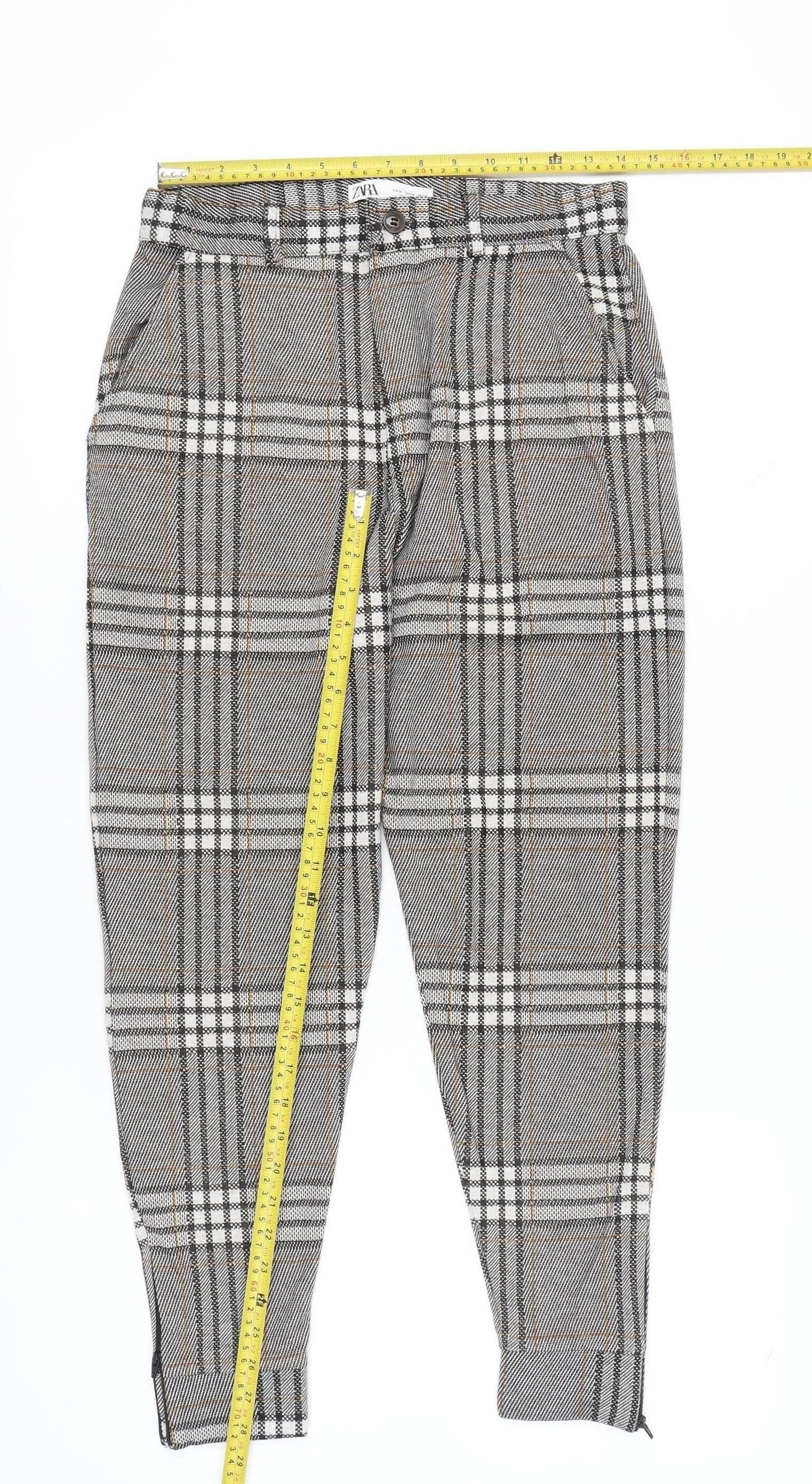 Womens UK Size M Zara Slim Fit Business Casual Workwear Grey Trousers