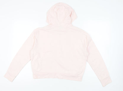 Puma Women Pink Pullover Hoodie Small Logo Graphic Sportswear