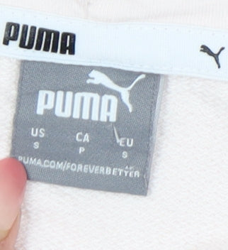 Puma Women Pink Pullover Hoodie Small Logo Graphic Sportswear