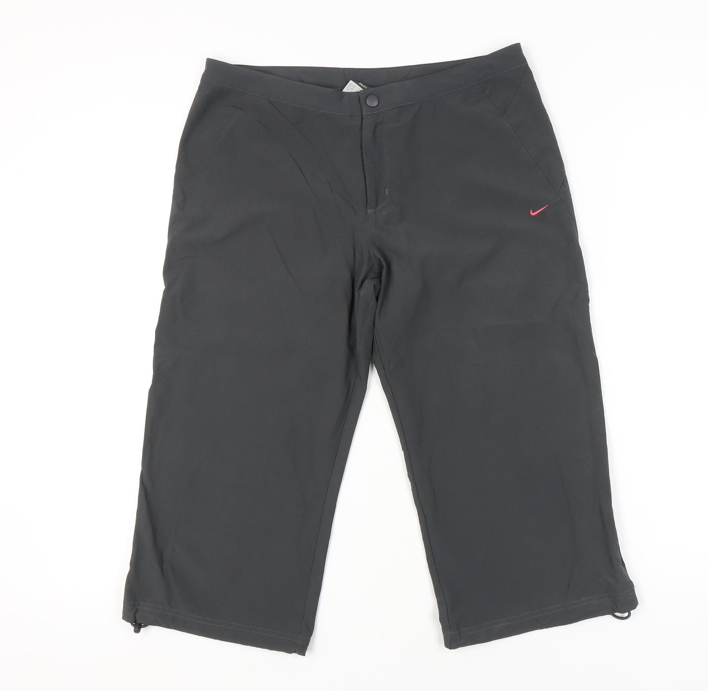 Womens UK Size 10 Nike Regular Fit Capri Black Trousers