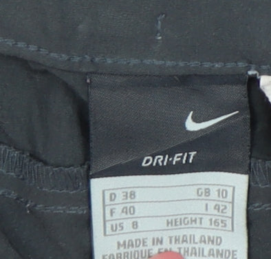 Womens UK Size 10 Nike Regular Fit Capri Black Trousers
