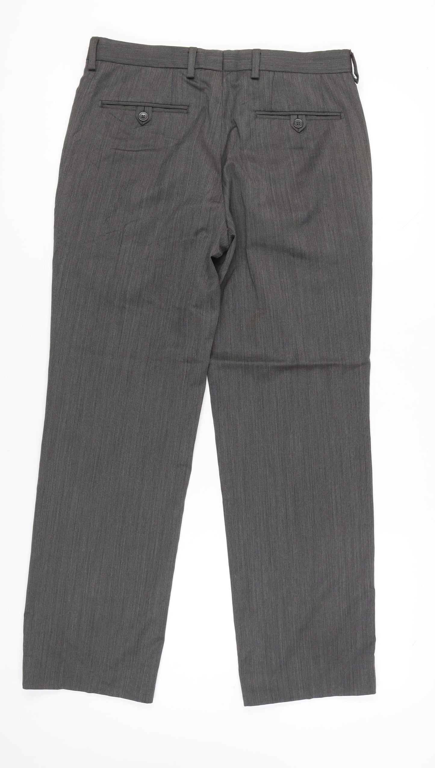 Next Men’s Grey Regular Fit Dress Pants Trousers Size 32x31