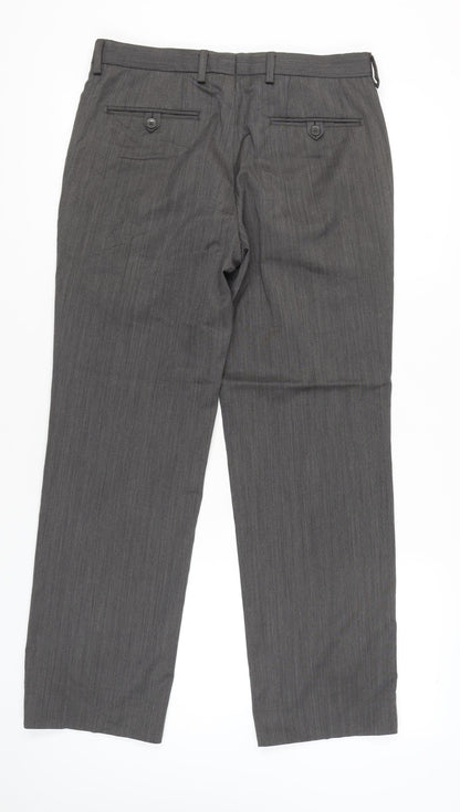 Next Men’s Grey Regular Fit Dress Pants Trousers Size 32x31