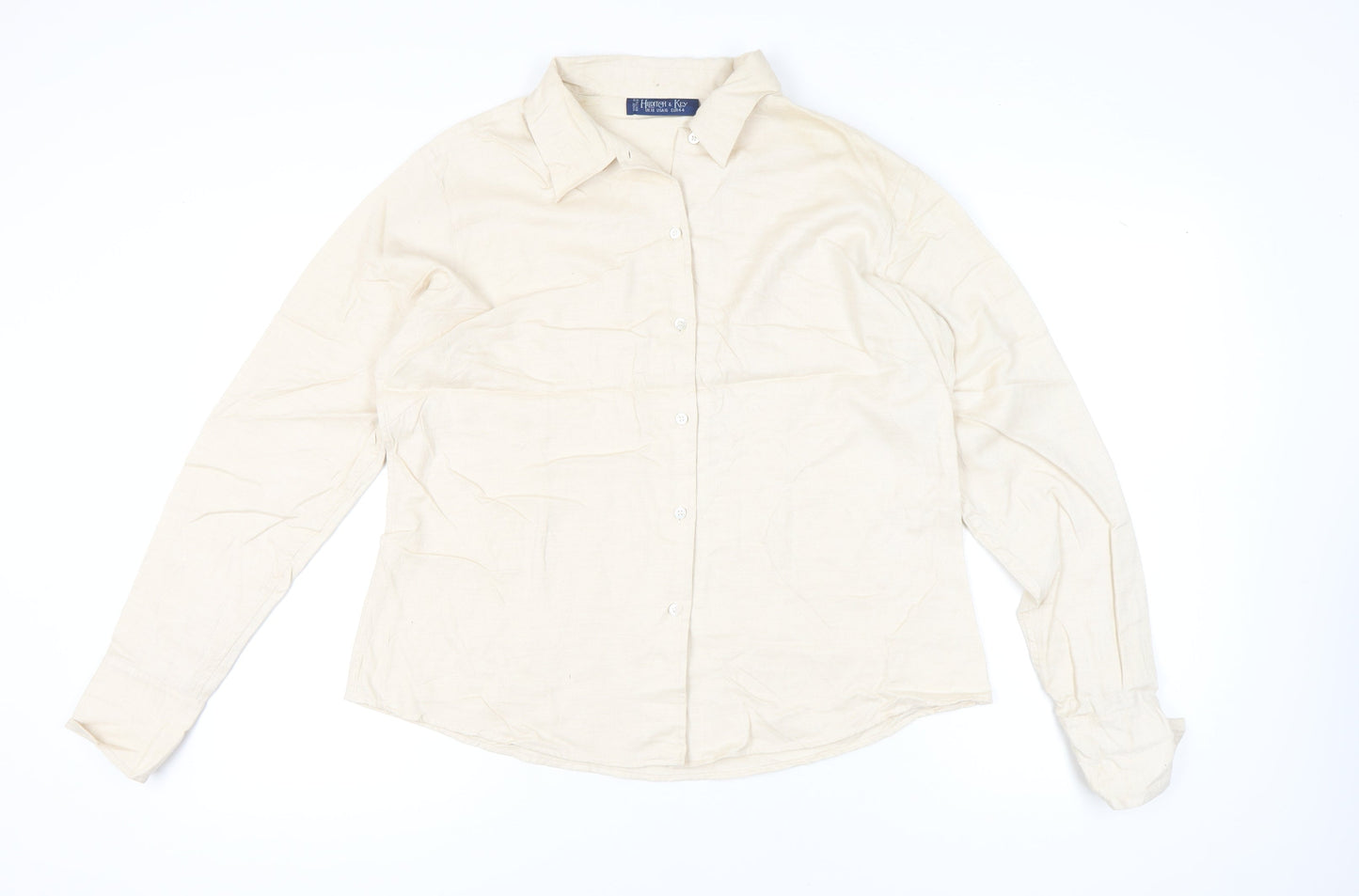 Womens UK Size 18 Hilditch & Key Beige Classic Button-Up