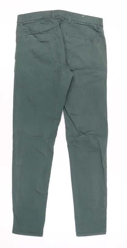 Zara Womens Green Size 12 Straight Leg Jeans Cotton Blend