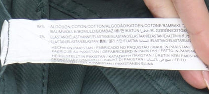 Zara Womens Green Size 12 Straight Leg Jeans Cotton Blend