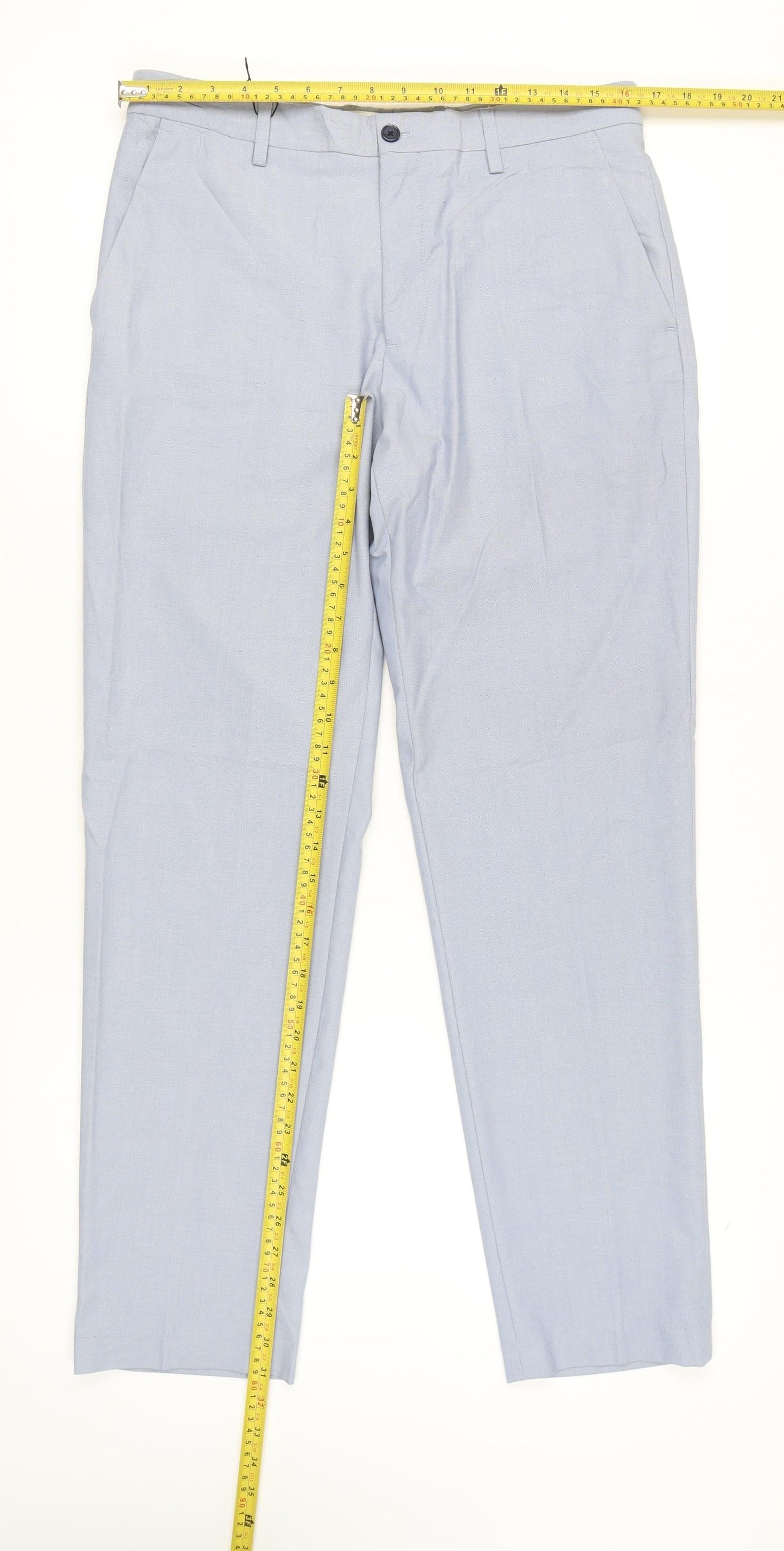 Womens UK Size 12 Zara Regular Fit Chino Blue Trousers