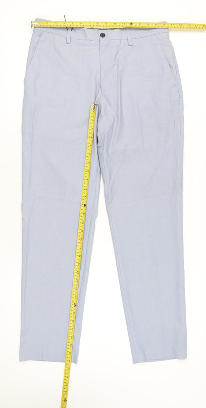 Womens UK Size 12 Zara Regular Fit Chino Blue Trousers