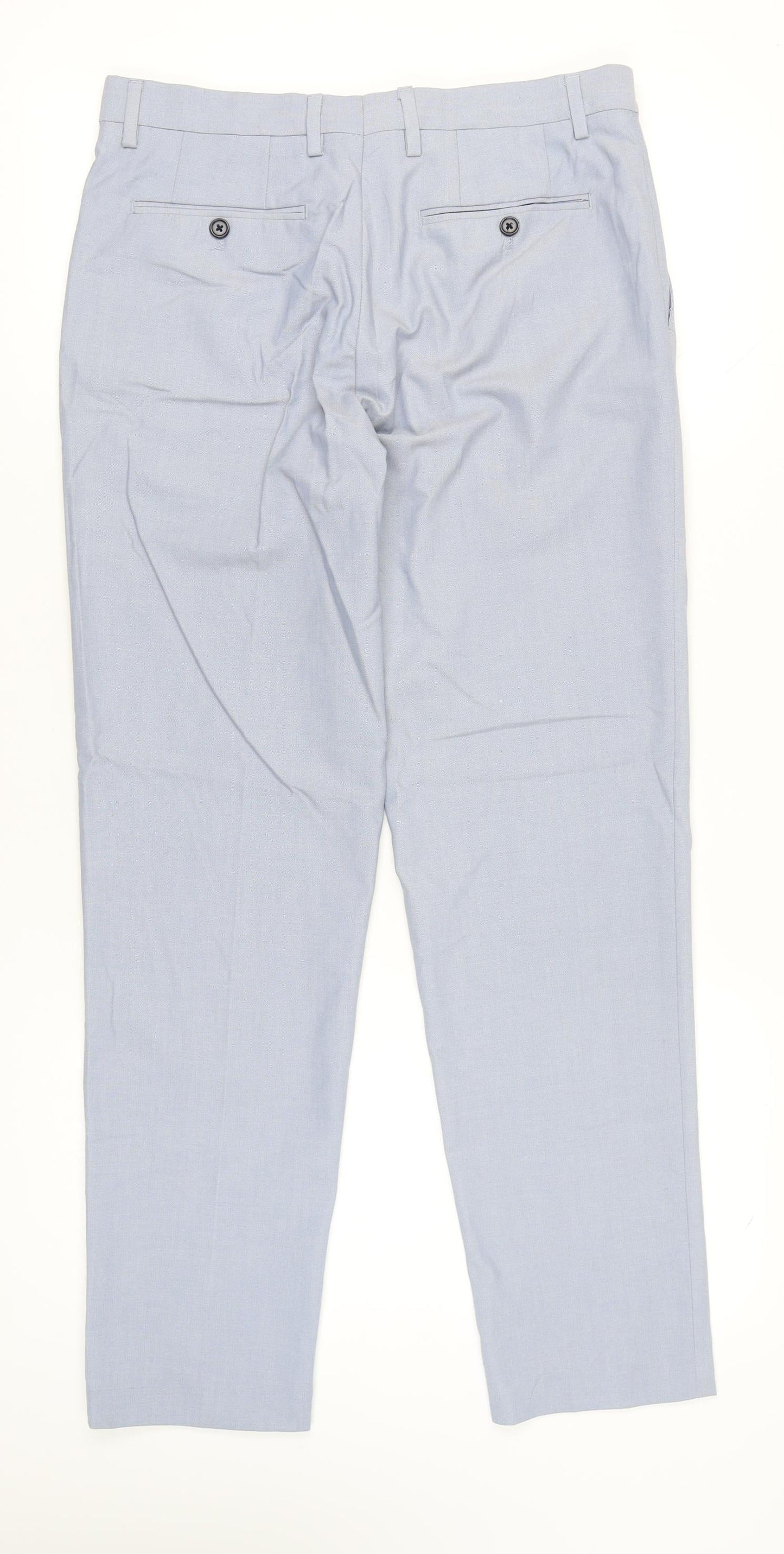 Womens UK Size 12 Zara Regular Fit Chino Blue Trousers