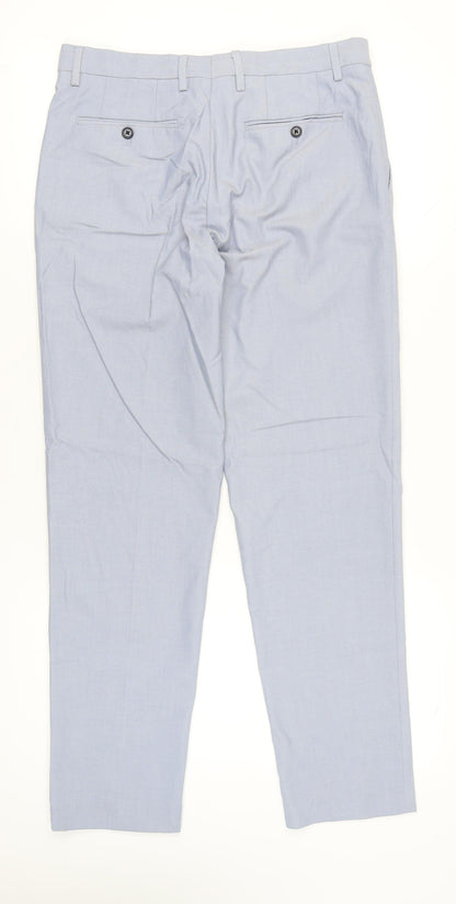 Womens UK Size 12 Zara Regular Fit Chino Blue Trousers